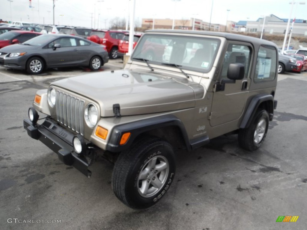Light Khaki Metallic 2004 Jeep Wrangler X 4x4 Exterior Photo #101446881