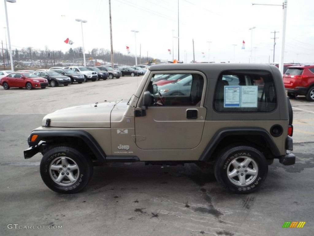 Light Khaki Metallic 2004 Jeep Wrangler X 4x4 Exterior Photo #101446908