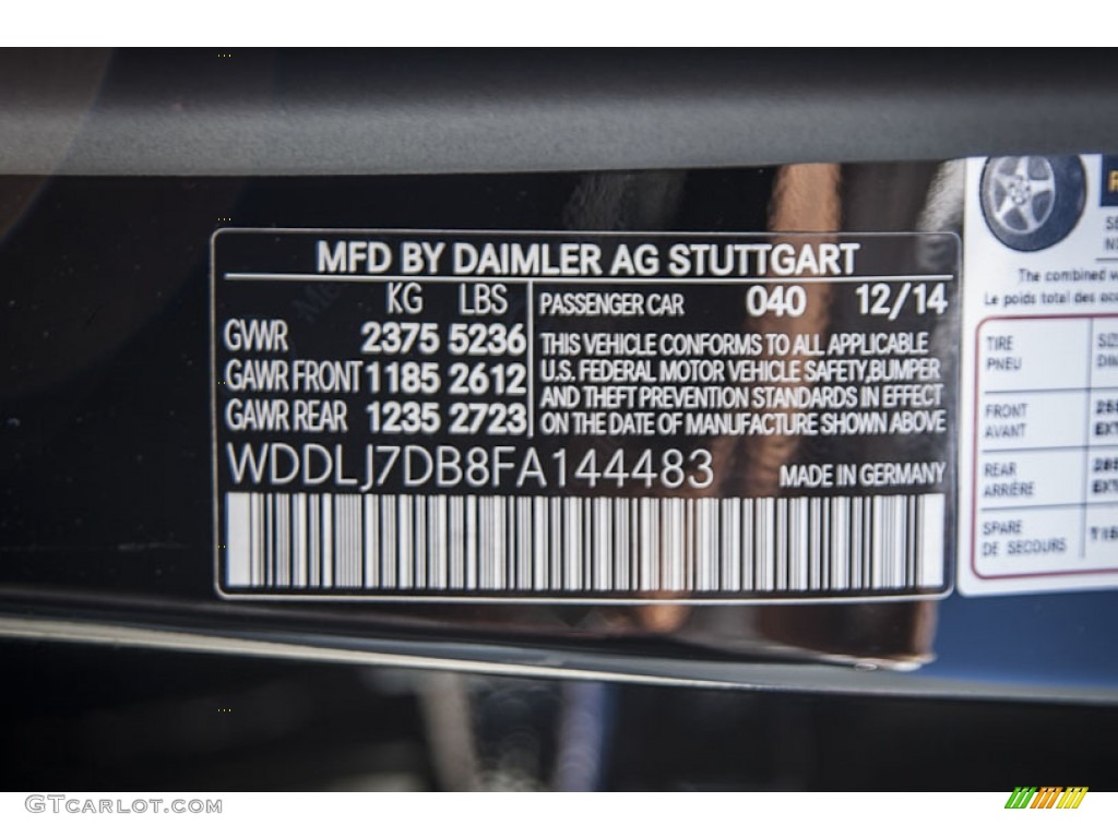 2015 CLS Color Code 040 for Black Photo #101457252