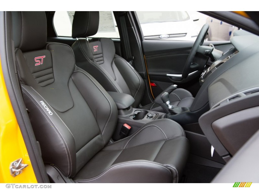 ST Charcoal Black Recaro Sport Seats Interior 2014 Ford Focus ST Hatchback Photo #101465721