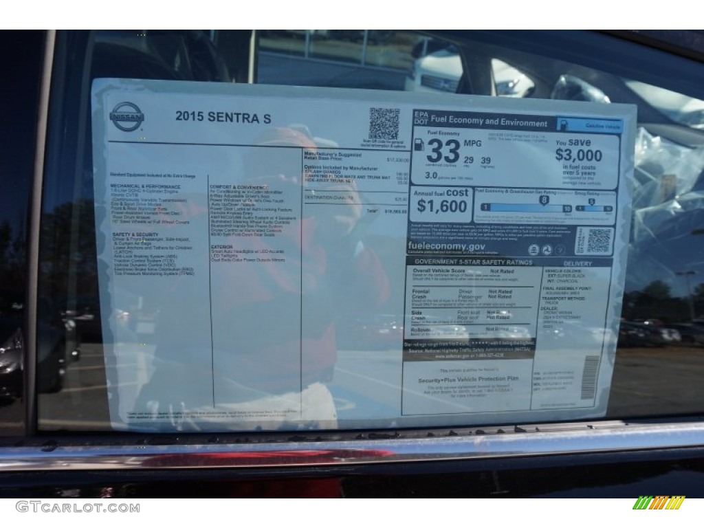 2015 Nissan Sentra S Window Sticker Photo #101466048