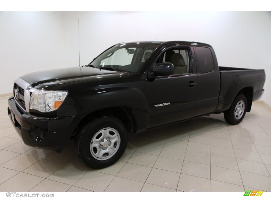 2011 Tacoma Access Cab - Black / Sand Beige photo #3