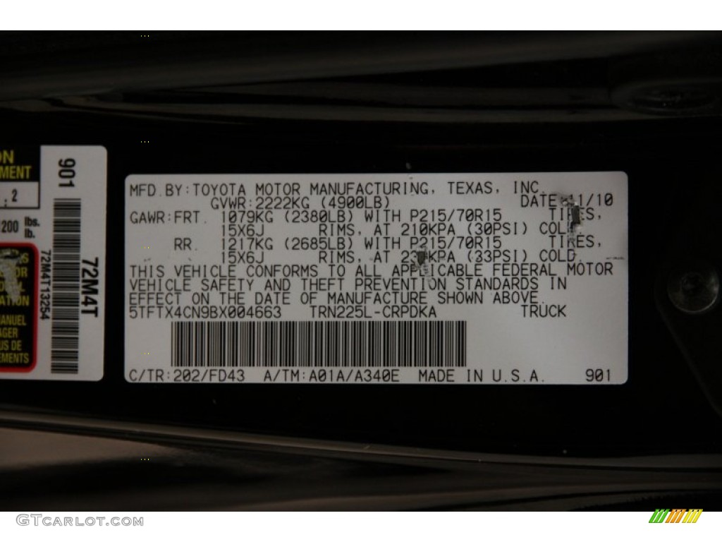 2011 Tacoma Access Cab - Black / Sand Beige photo #16