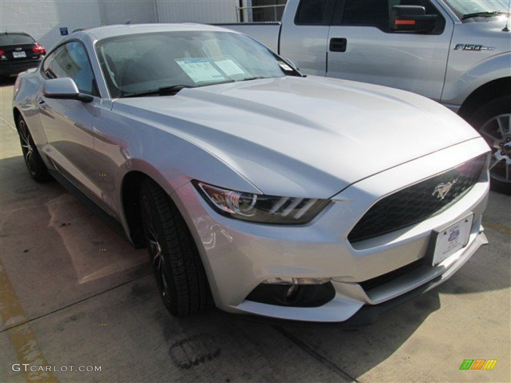 2015 Mustang EcoBoost Coupe - Ingot Silver Metallic / Ebony photo #1