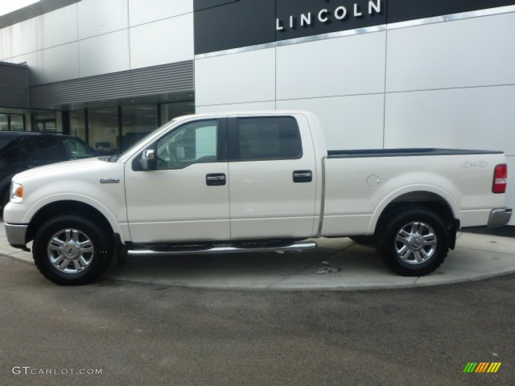 2007 F150 Lariat SuperCrew 4x4 - White Sand Tri-Coat / Tan photo #2
