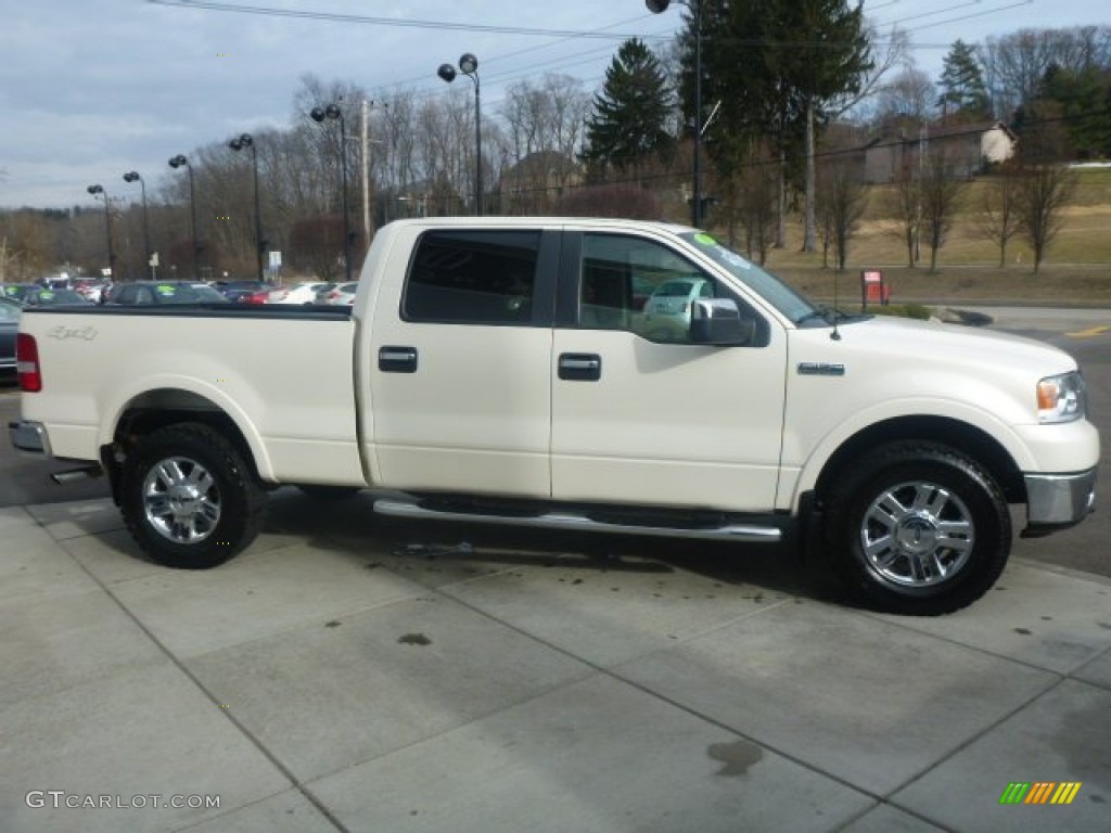 2007 F150 Lariat SuperCrew 4x4 - White Sand Tri-Coat / Tan photo #6