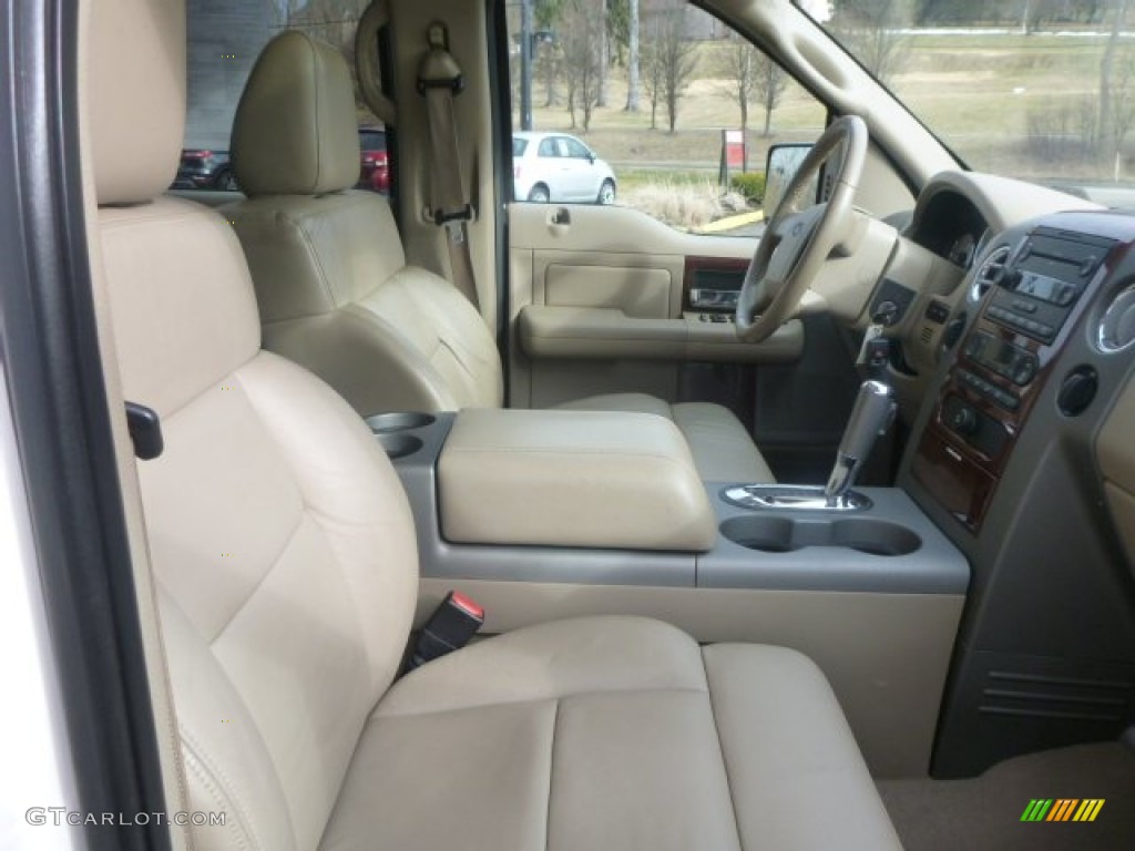 2007 F150 Lariat SuperCrew 4x4 - White Sand Tri-Coat / Tan photo #10