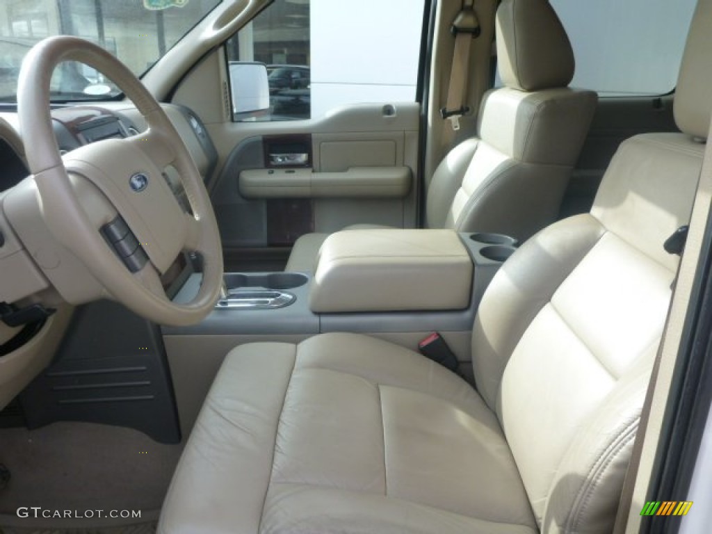 2007 F150 Lariat SuperCrew 4x4 - White Sand Tri-Coat / Tan photo #14