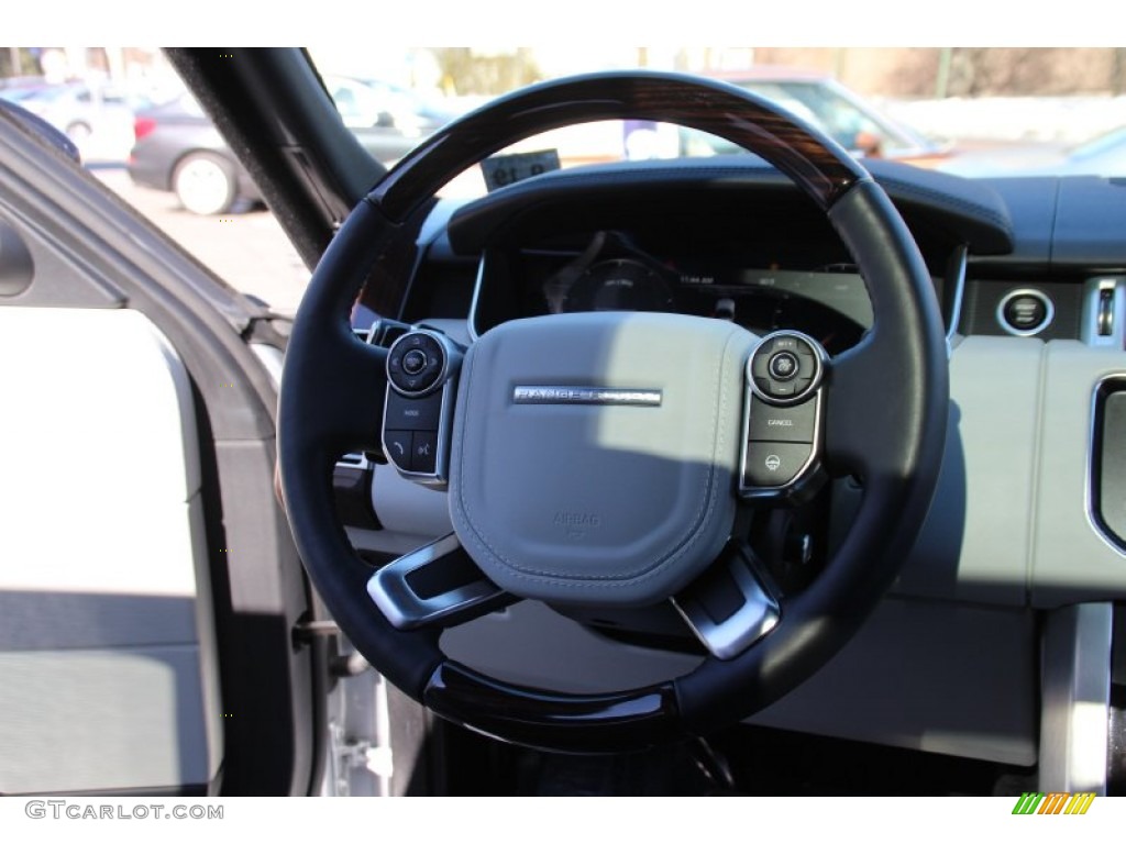 2014 Land Rover Range Rover Supercharged Ebony/Ivory Steering Wheel Photo #101481702