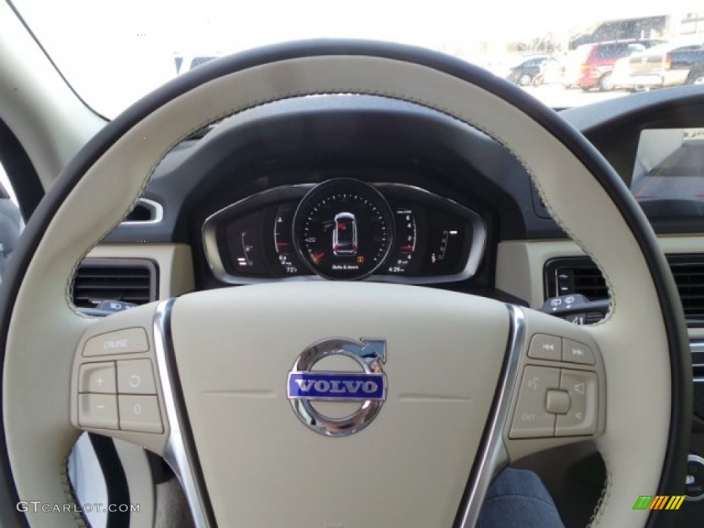 2015 Volvo XC70 T5 Drive-E Soft Beige Steering Wheel Photo #101484645