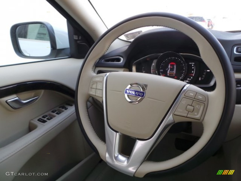 2015 Volvo XC70 T5 Drive-E Soft Beige Steering Wheel Photo #101484711