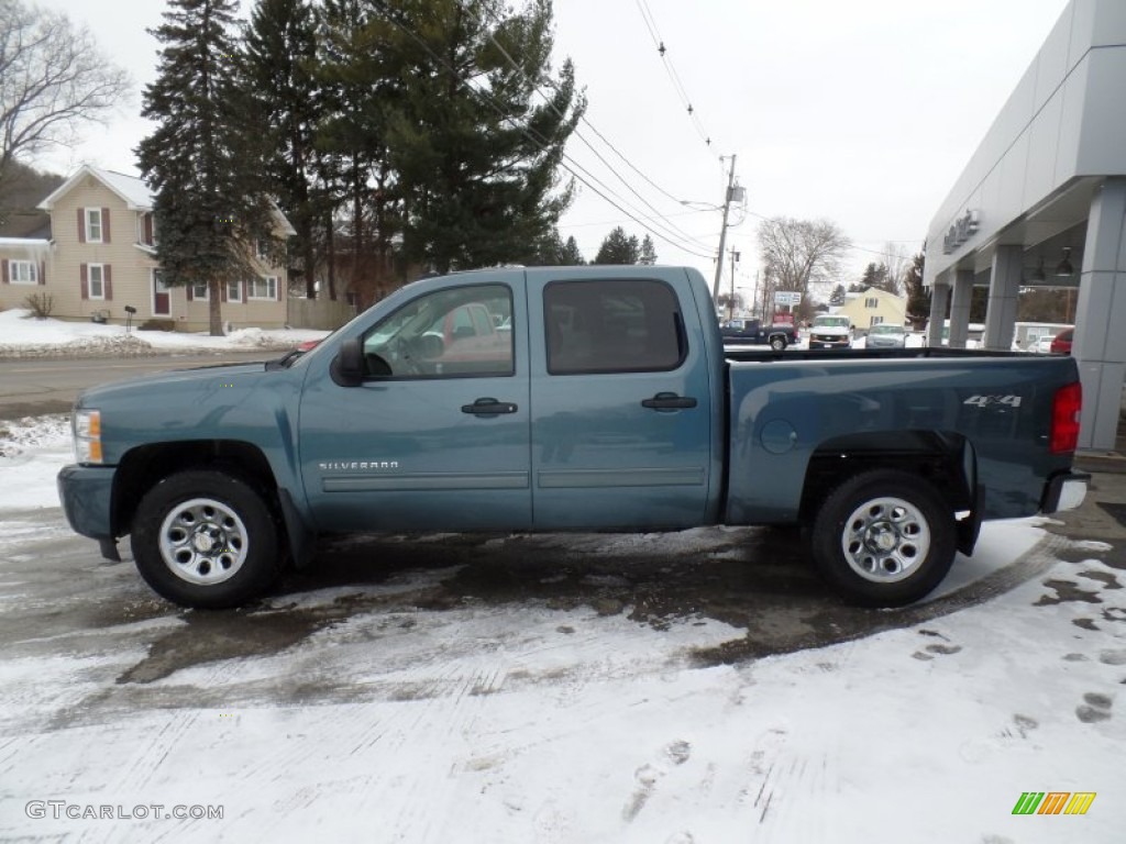 Blue Granite Metallic 2010 Chevrolet Silverado 1500 LS Crew Cab 4x4 Exterior Photo #101491010