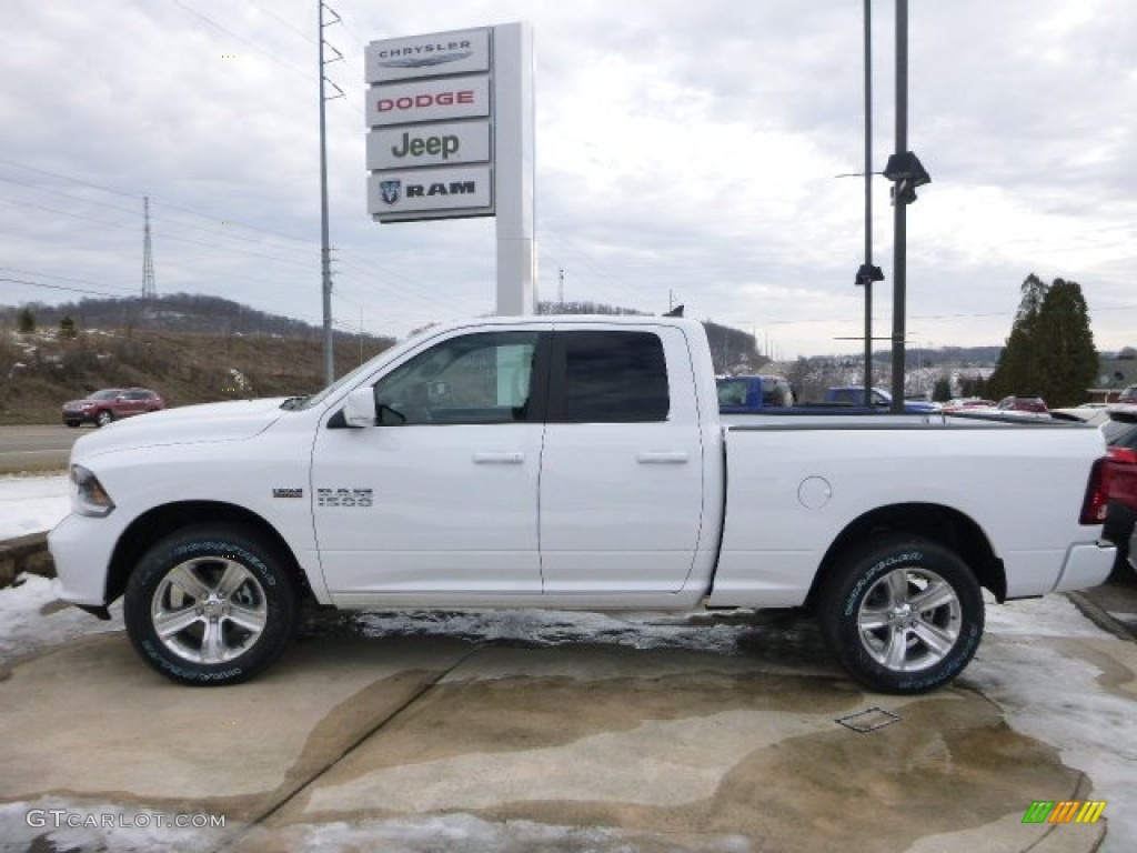 2015 1500 Sport Quad Cab 4x4 - Bright White / Black photo #2