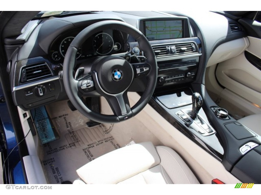 2015 6 Series 640i Gran Coupe - Deep Sea Blue Metallic / Ivory White photo #7