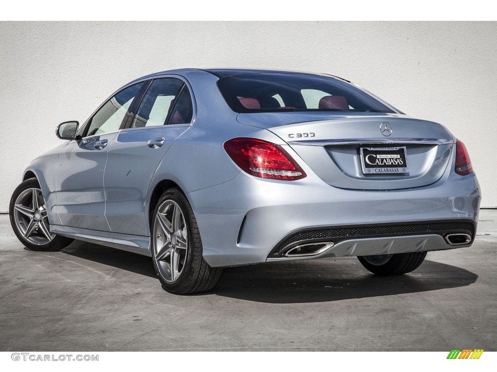 2015 C 300 - Diamond Silver Metallic / Cranberry Red/Black photo #2