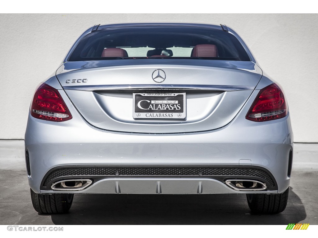 2015 C 300 - Diamond Silver Metallic / Cranberry Red/Black photo #3