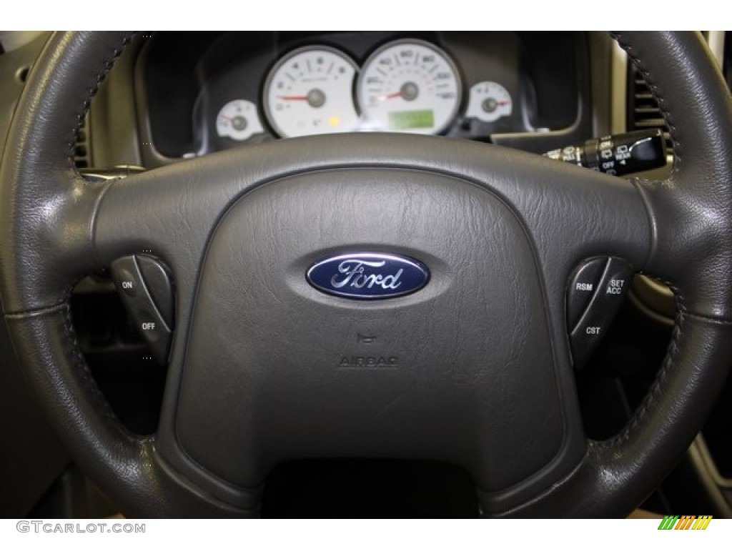 2006 Ford Escape XLT V6 4WD Ebony Black Steering Wheel Photo #101510255
