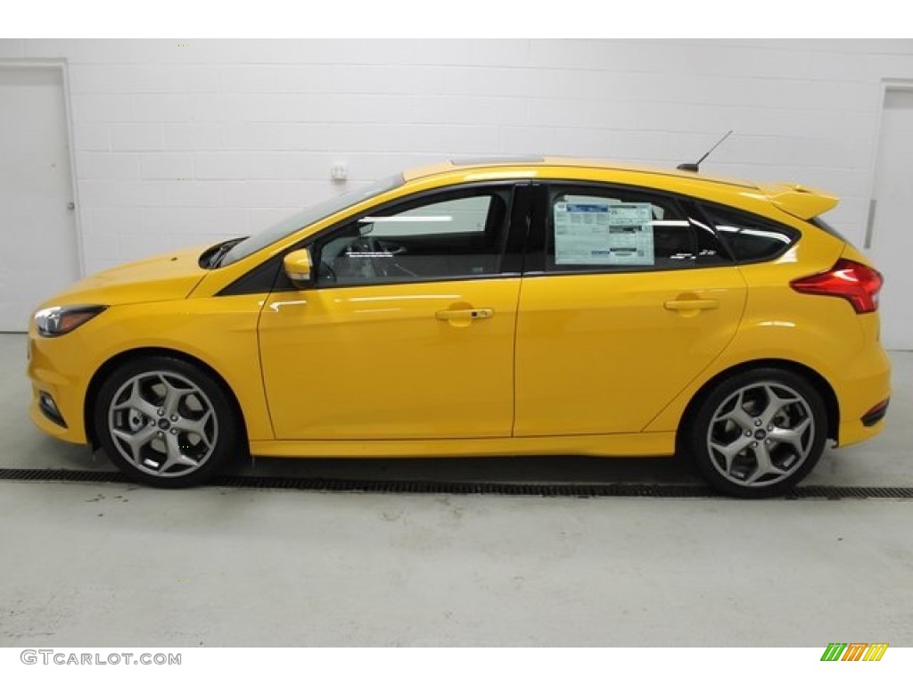 Tangerine Scream 2015 Ford Focus ST Hatchback Exterior Photo #101511101