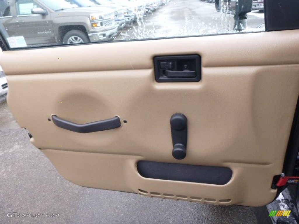 2002 Wrangler Sahara 4x4 - Black / Camel Beige/Dark Green photo #11