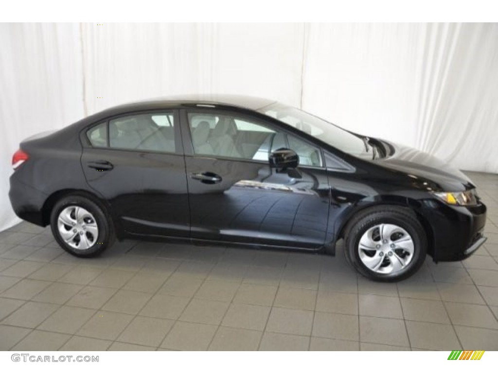 2015 Civic LX Sedan - Crystal Black Pearl / Gray photo #7