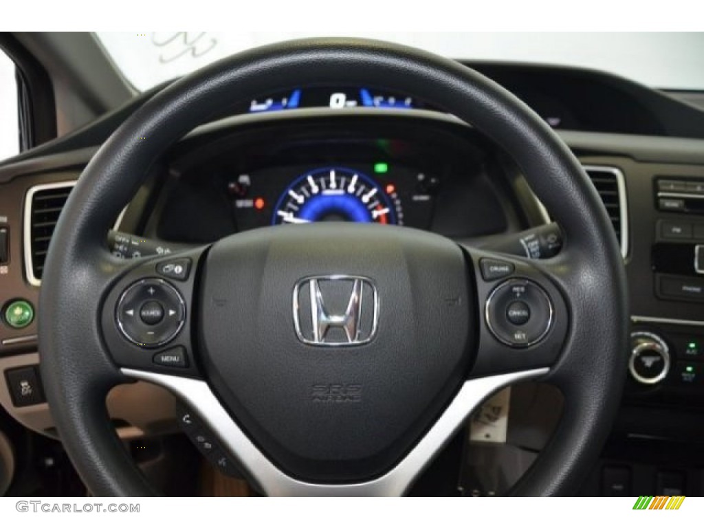 2015 Civic LX Sedan - Crystal Black Pearl / Gray photo #17