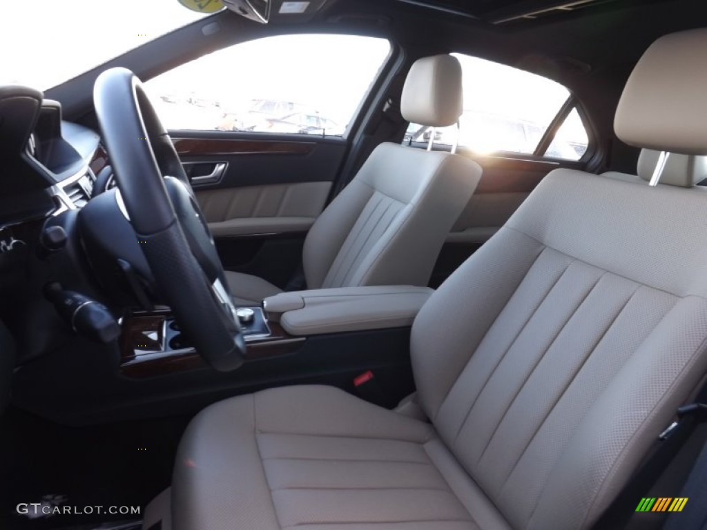 Almond/Black Interior 2013 Mercedes-Benz E 550 4Matic Sedan Photo #101519630