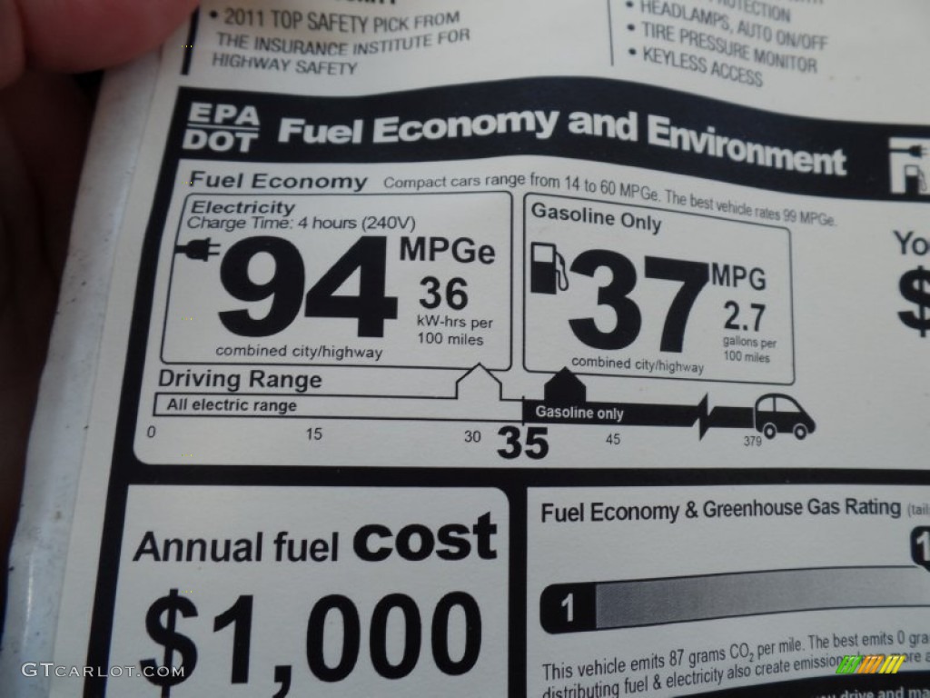 2012 Volt Hatchback - White Diamond Tricoat / Jet Black/Ceramic White Accents photo #45