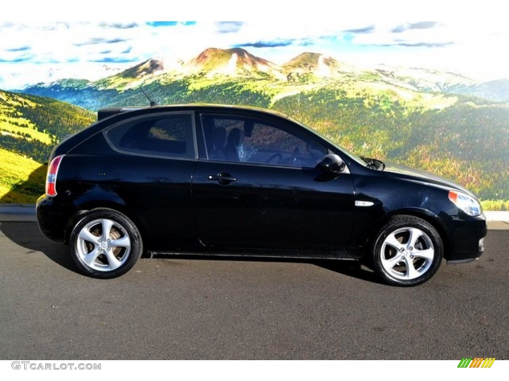 Ebony Black 2007 Hyundai Accent SE Coupe Exterior Photo #101531062