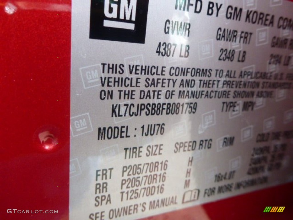 2015 Trax LS AWD - Ruby Red Metallic / Jet Black photo #15