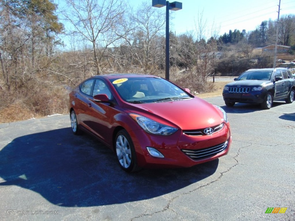 2013 Elantra Limited - Sparkling Ruby / Beige photo #1