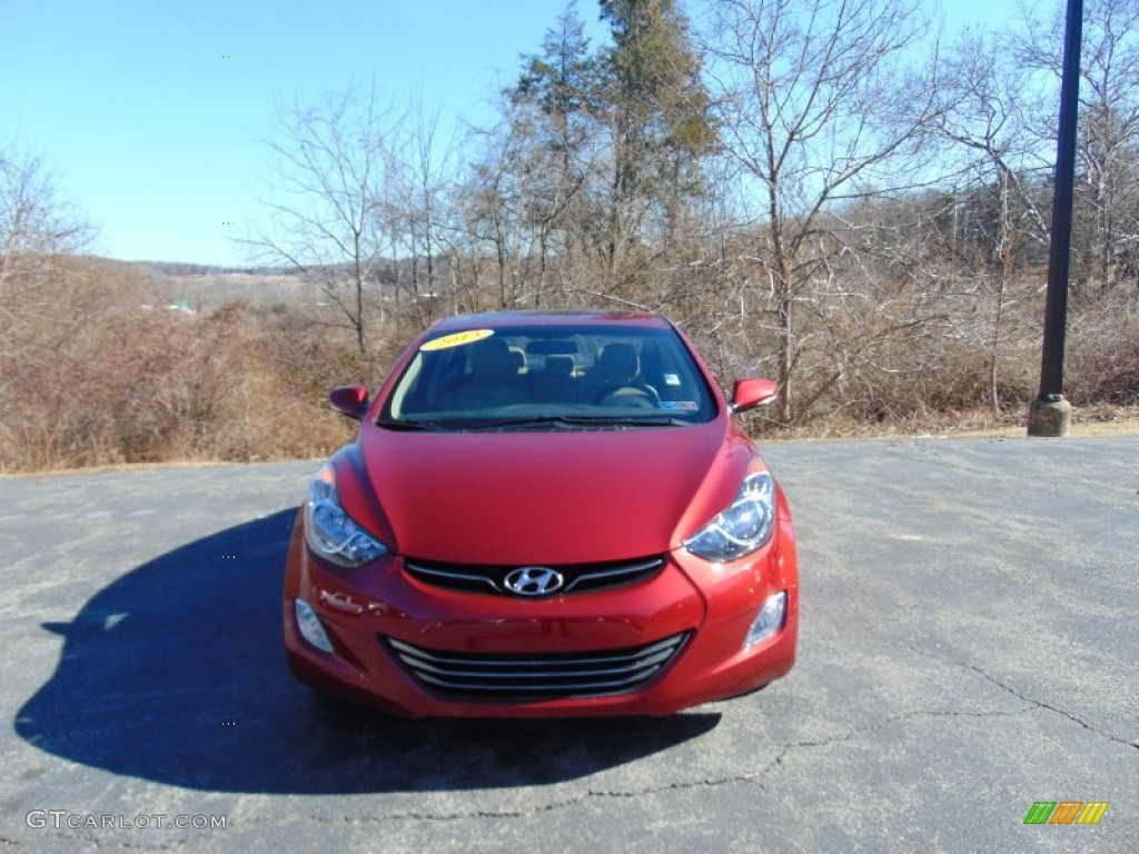 2013 Elantra Limited - Sparkling Ruby / Beige photo #8