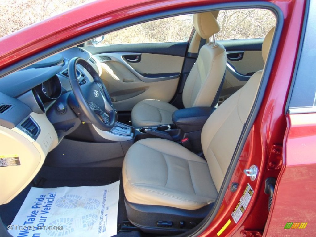 2013 Elantra Limited - Sparkling Ruby / Beige photo #13