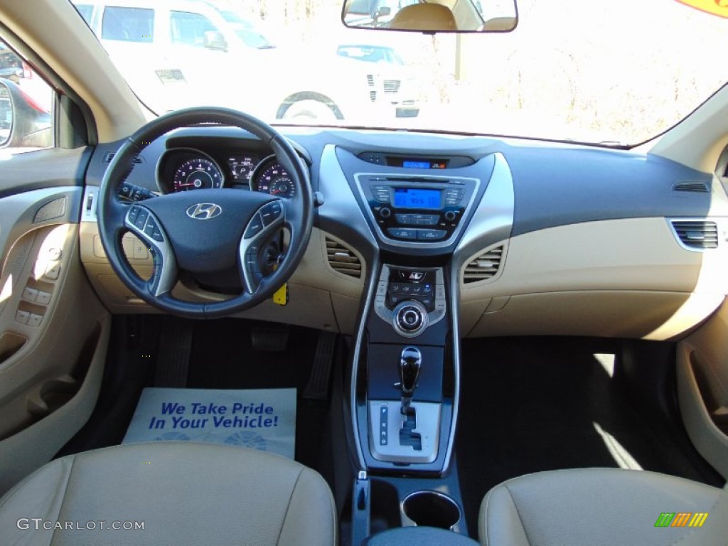 2013 Elantra Limited - Sparkling Ruby / Beige photo #14