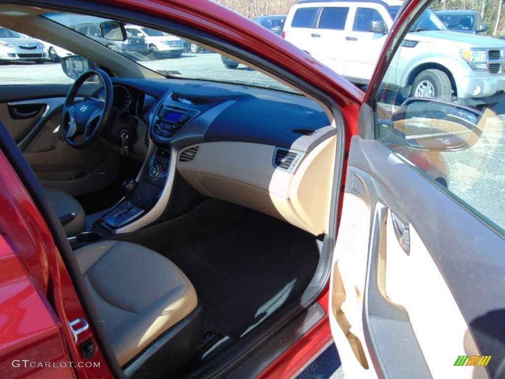 2013 Elantra Limited - Sparkling Ruby / Beige photo #15