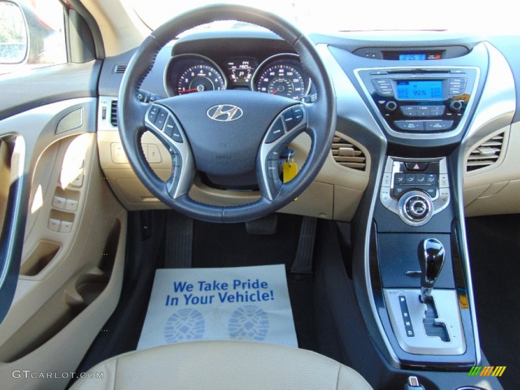 2013 Elantra Limited - Sparkling Ruby / Beige photo #21