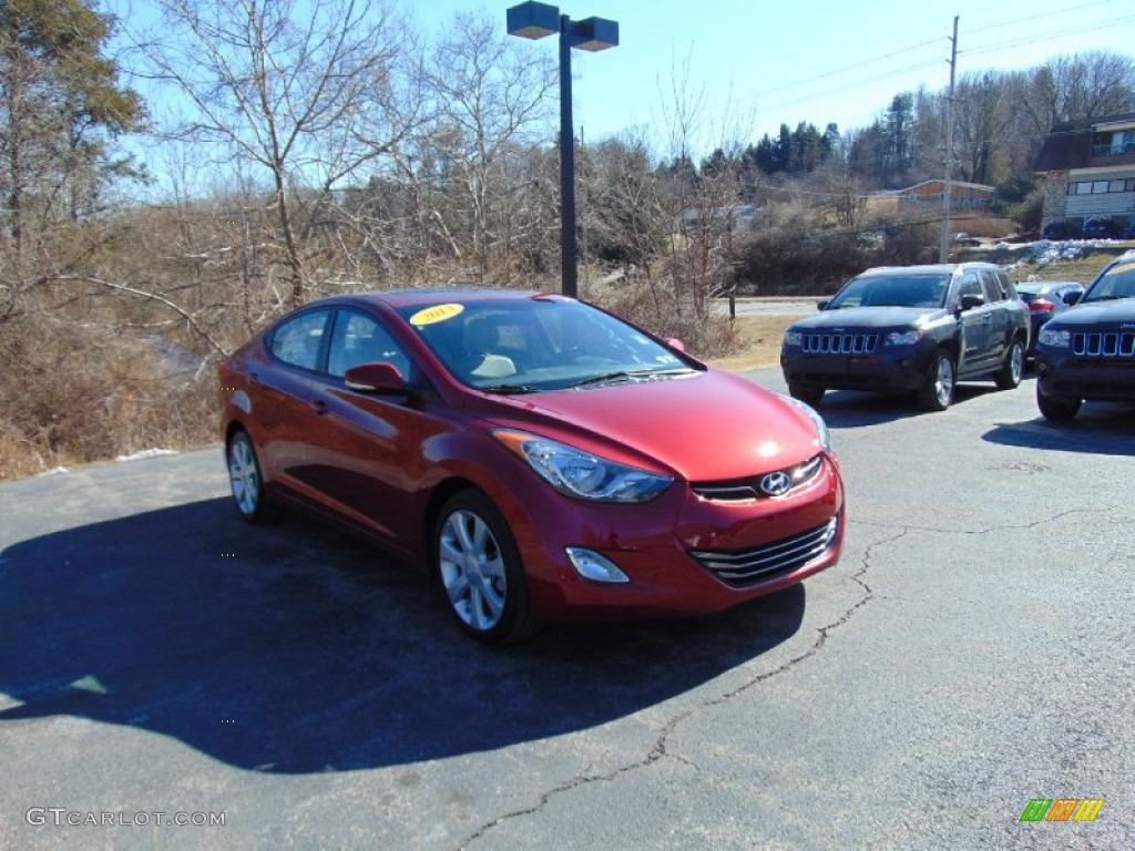 2013 Elantra Limited - Sparkling Ruby / Beige photo #24