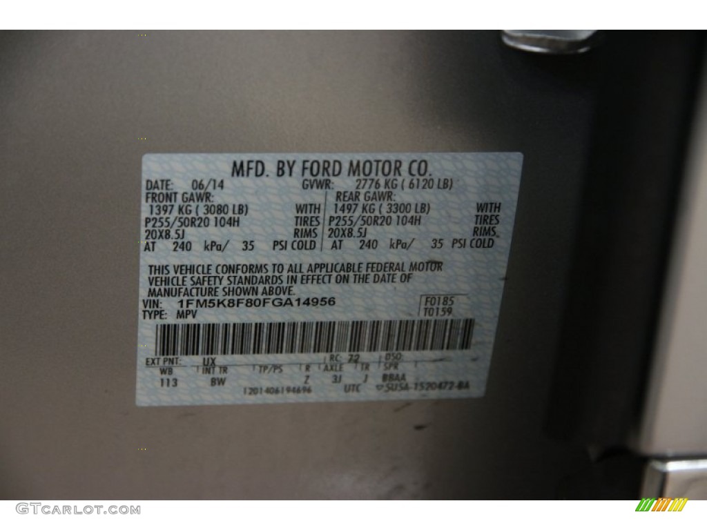 2015 Explorer Limited 4WD - Ingot Silver / Charcoal Black photo #18