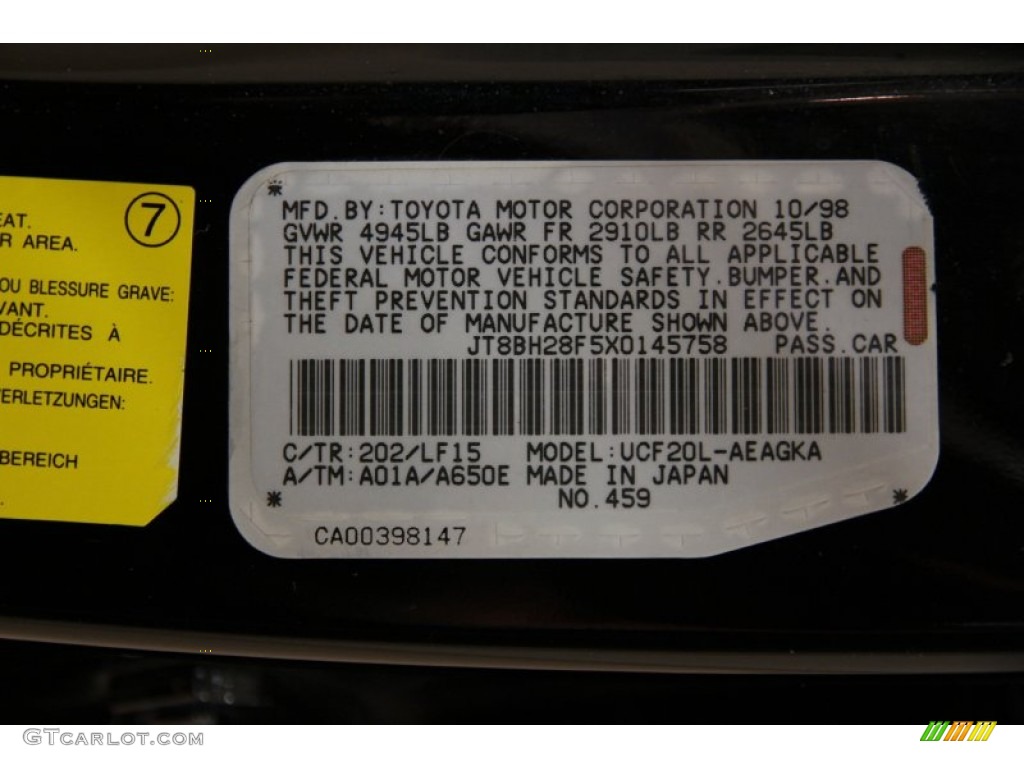 1999 LS Color Code 202 for Black Onyx Photo #101541559