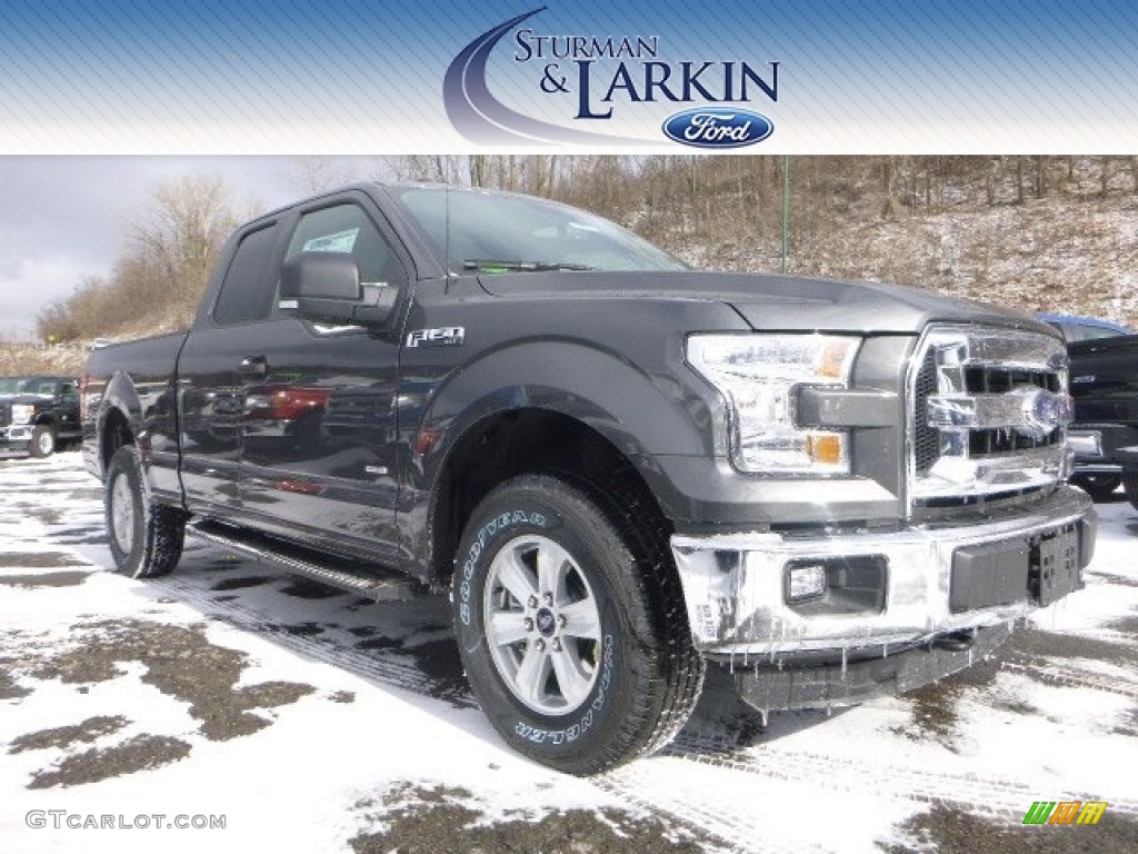 2015 F150 XLT SuperCab 4x4 - Magnetic Metallic / Medium Earth Gray photo #1