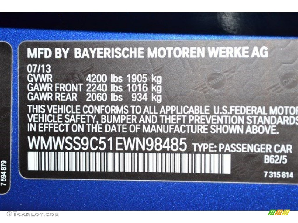 2014 Mini Cooper John Cooper Works Paceman All4 AWD Color Code Photos