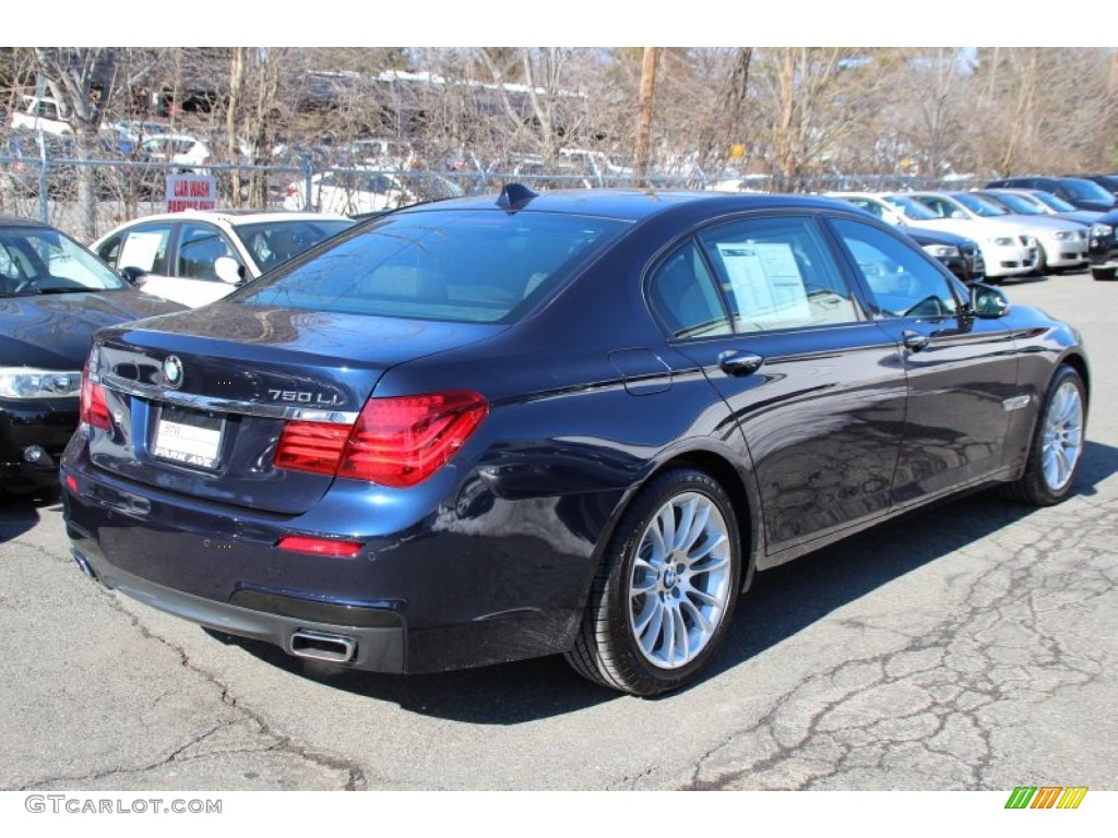 2014 7 Series 750Li xDrive Sedan - Imperial Blue Metallic / Ivory White/Black photo #3