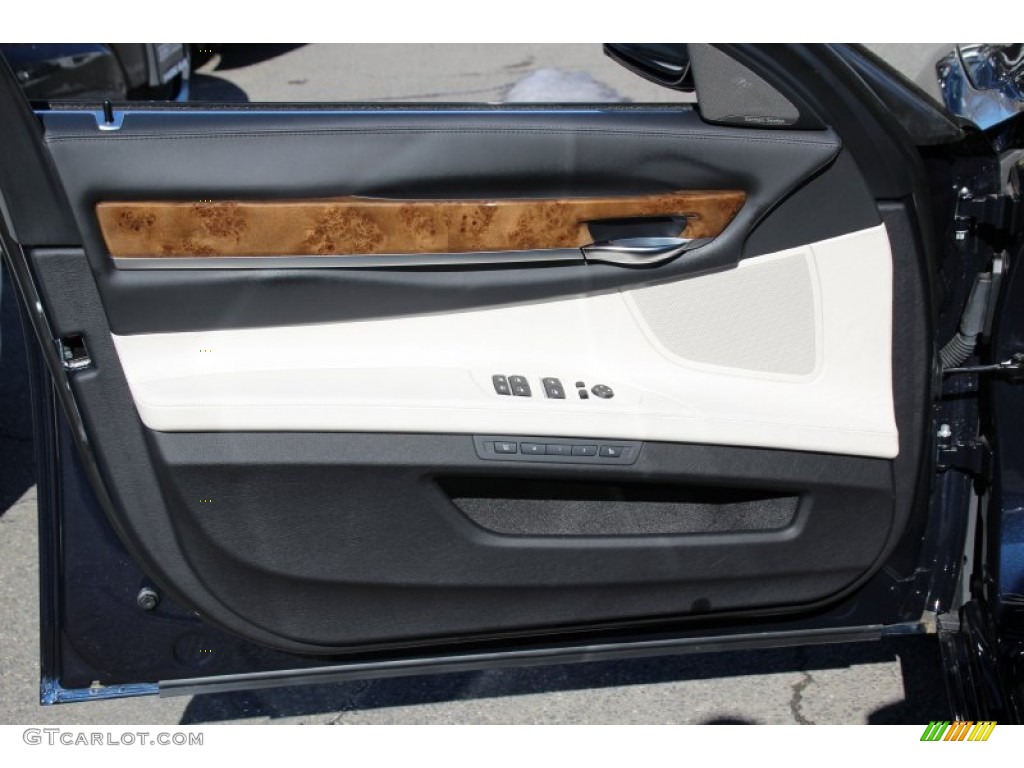 2014 BMW 7 Series 750Li xDrive Sedan Ivory White/Black Door Panel Photo #101552803