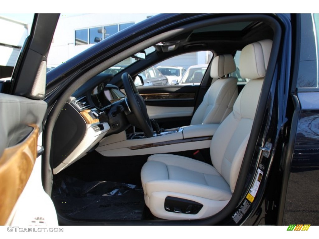 Ivory White/Black Interior 2014 BMW 7 Series 750Li xDrive Sedan Photo #101552875