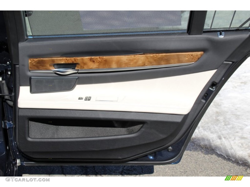 2014 BMW 7 Series 750Li xDrive Sedan Ivory White/Black Door Panel Photo #101553096