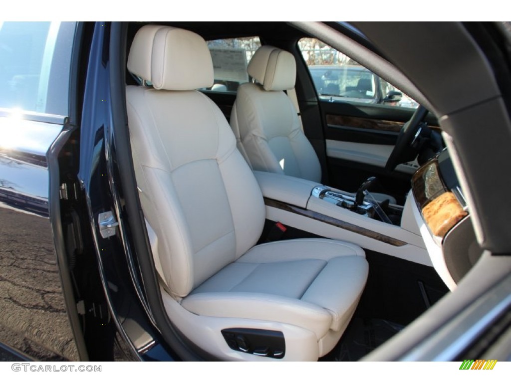 Ivory White/Black Interior 2014 BMW 7 Series 750Li xDrive Sedan Photo #101553196