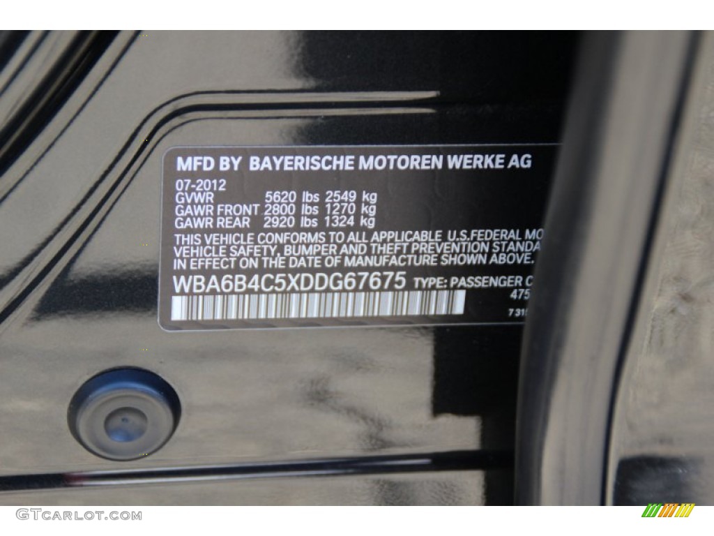 2013 6 Series 650i xDrive Gran Coupe - Black Sapphire Metallic / Black photo #35