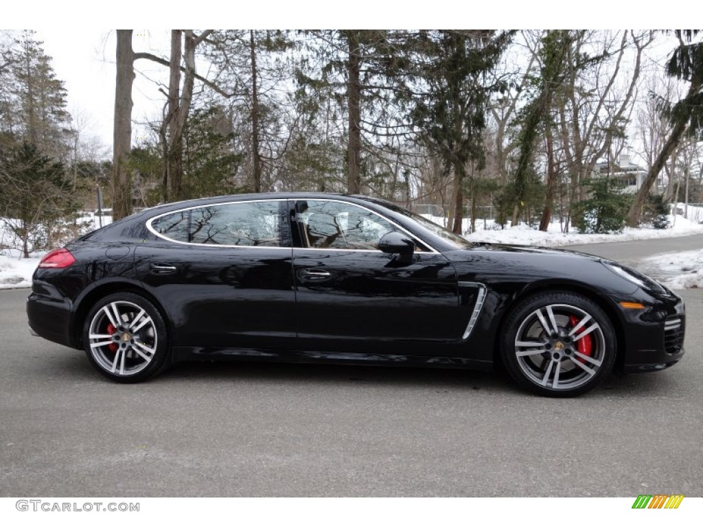 Black 2014 Porsche Panamera Turbo Executive Exterior Photo #101554519