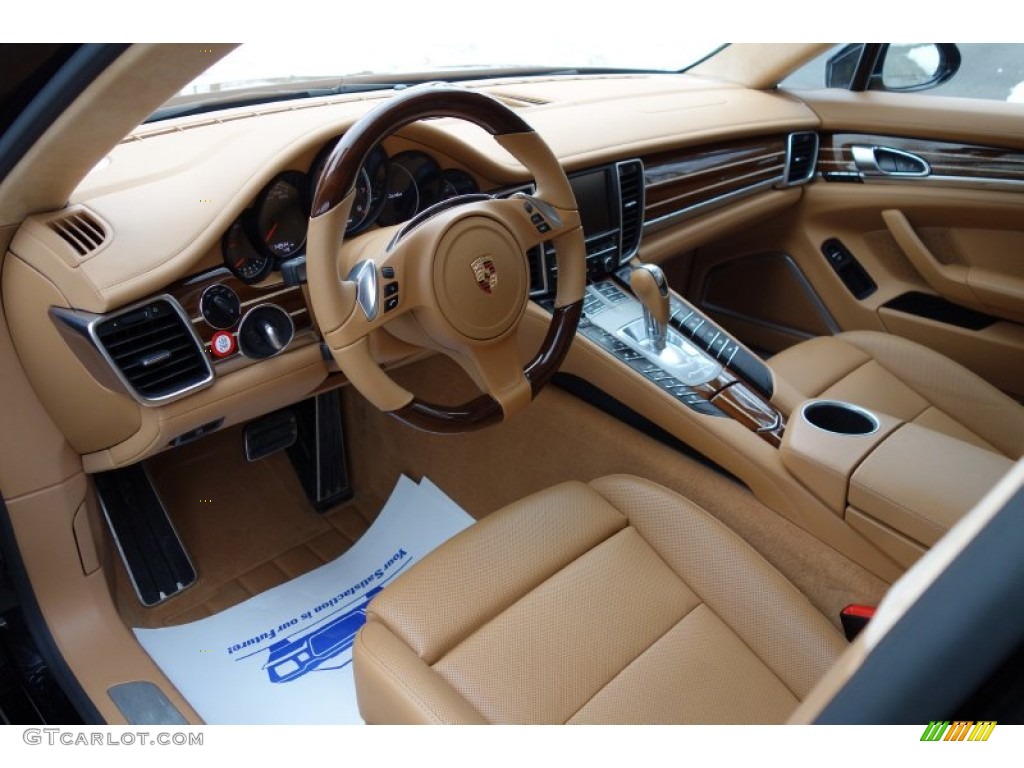 Cognac Natural Leather Interior 2014 Porsche Panamera Turbo Executive Photo #101554582