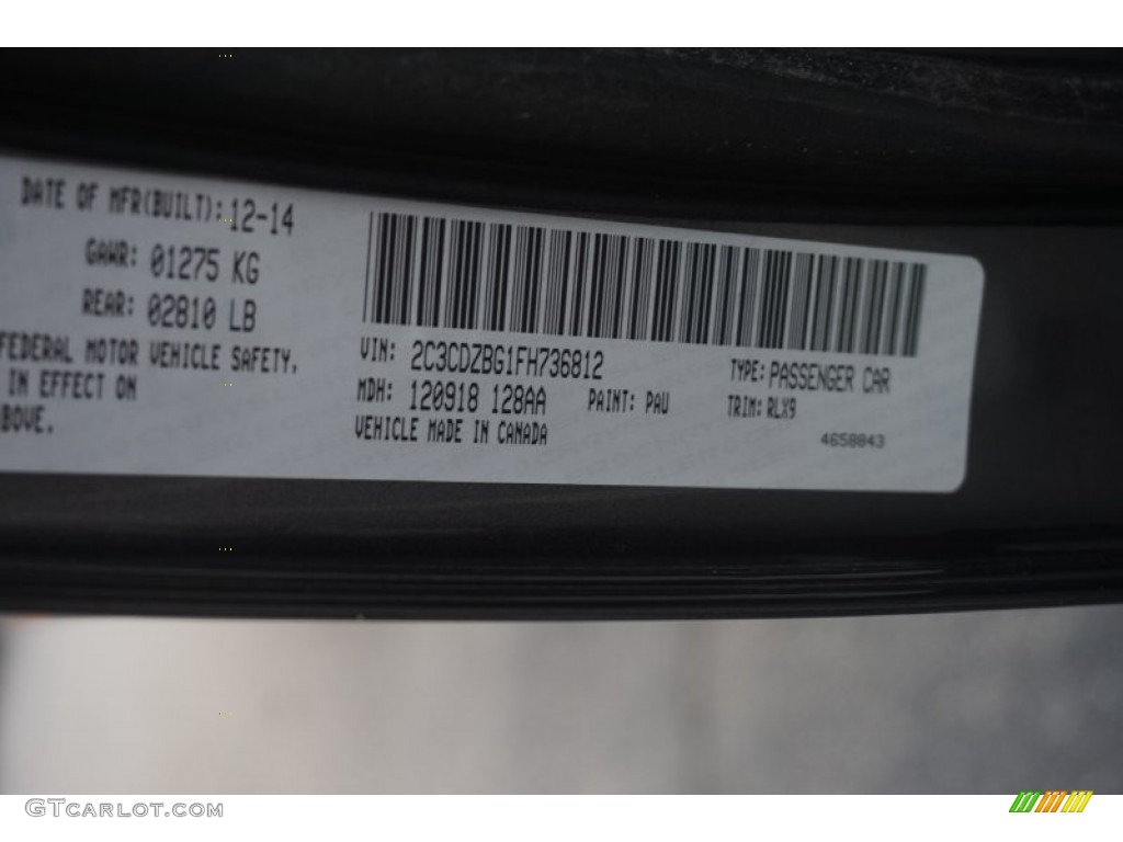 2015 Challenger Color Code PAU for Granite Crystal Metallic Photo #101569400