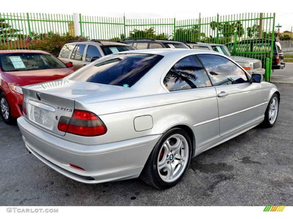 2002 3 Series 330i Coupe - Titanium Silver Metallic / Black photo #8